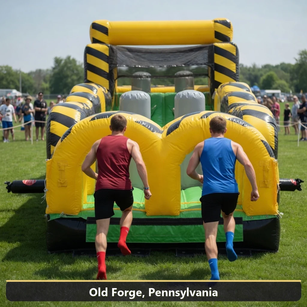 Inflatable obstacle course rental for events in Old Forge, Pennsylvania