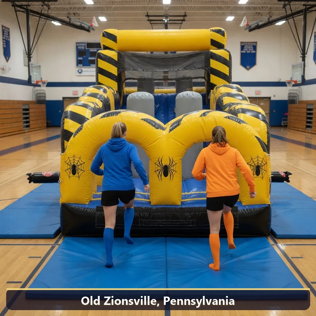 Inflatable obstacle course rental for events in Old Zionsville, Pennsylvania