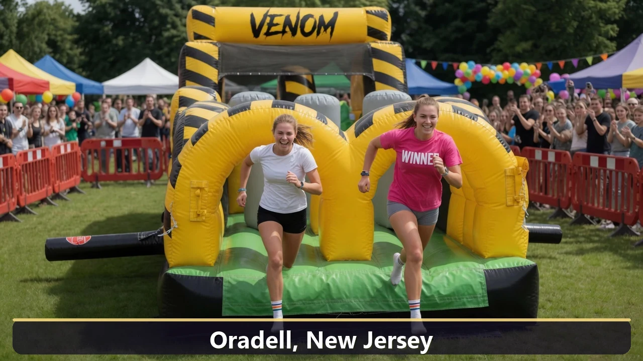 Inflatable obstacle course rental for events in Oradell, New Jersey