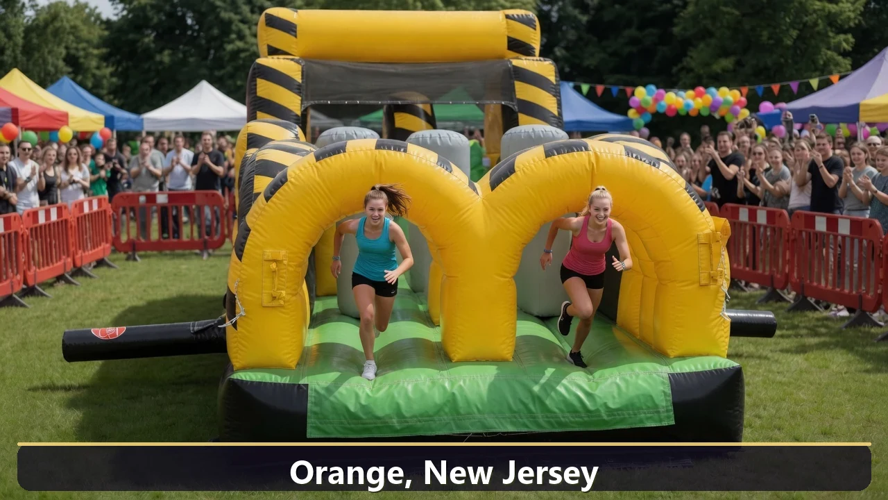 Inflatable obstacle course rental for events in Orange, New Jersey
