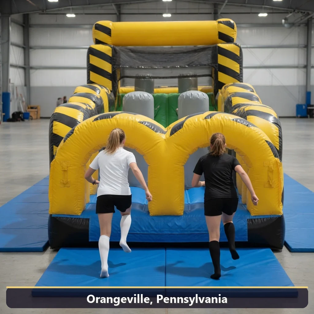 Inflatable obstacle course rental for events in Orangeville, Pennsylvania