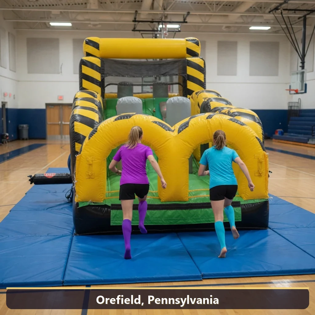 Inflatable obstacle course rental for events in Orefield, Pennsylvania