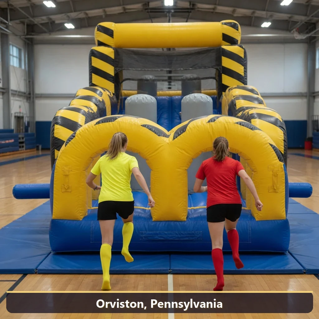 Inflatable obstacle course rental for events in Orviston, Pennsylvania