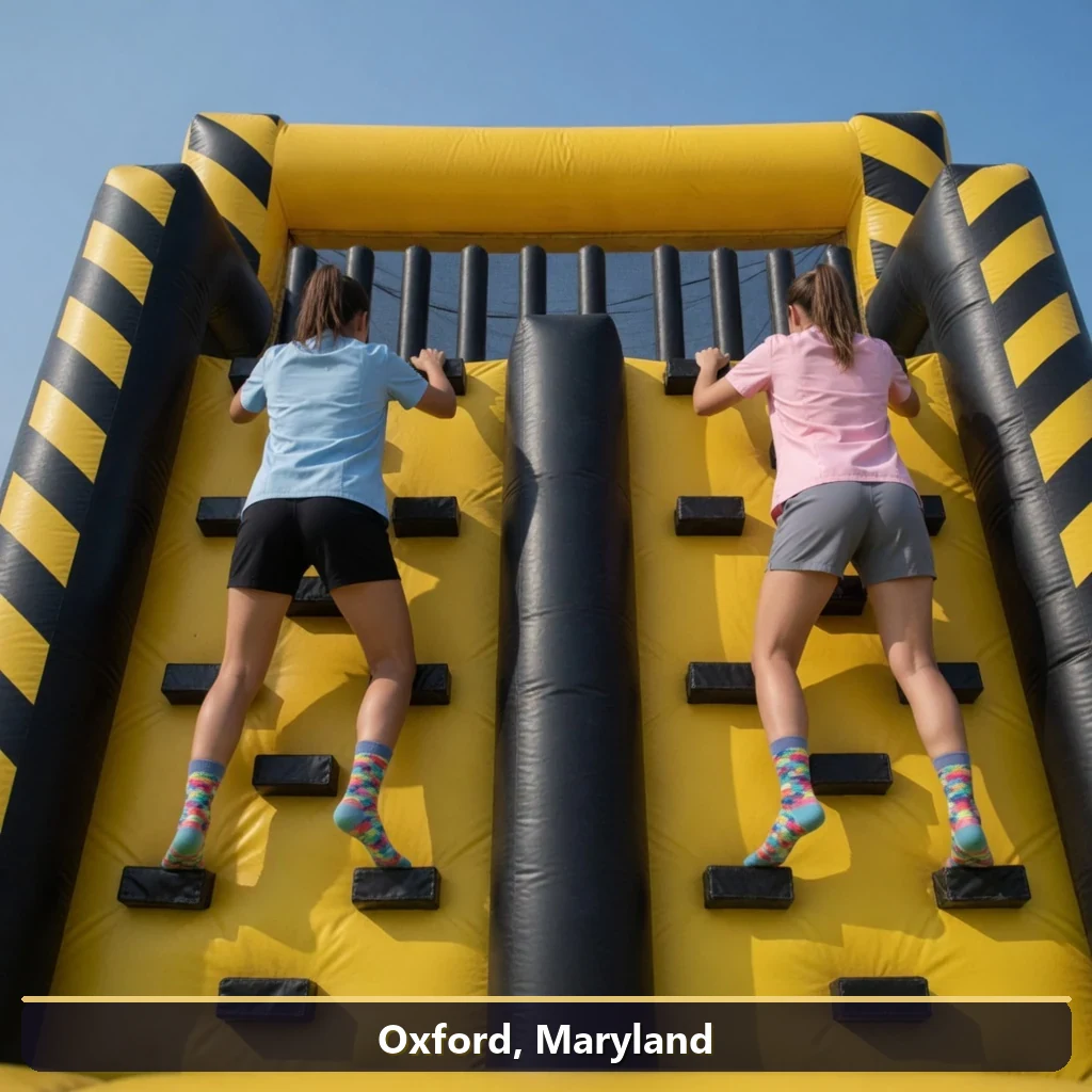 Inflatable obstacle course rental for events in Oxford, Maryland