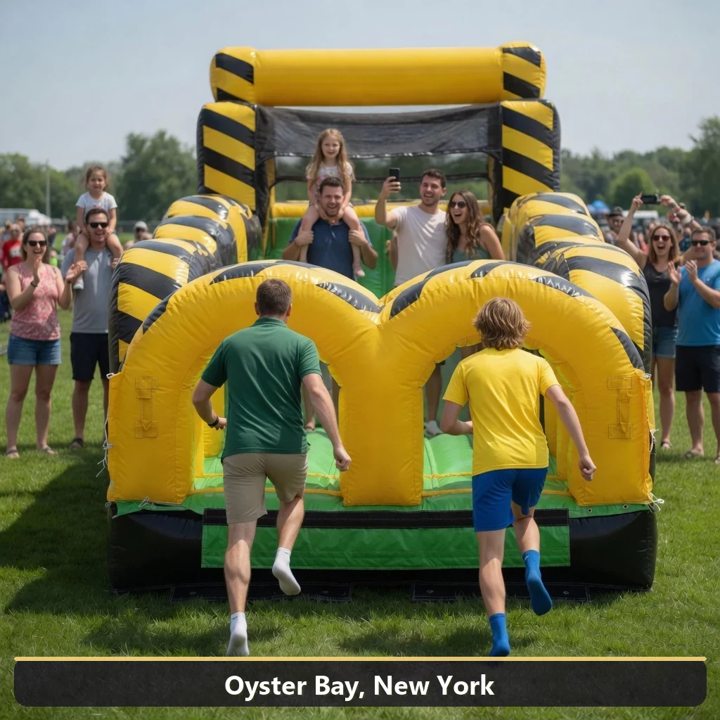 Inflatable obstacle course rental for events in Oyster Bay, New York