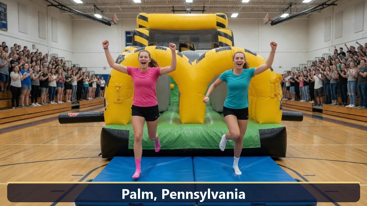 Inflatable obstacle course rental for events in Palm, Pennsylvania