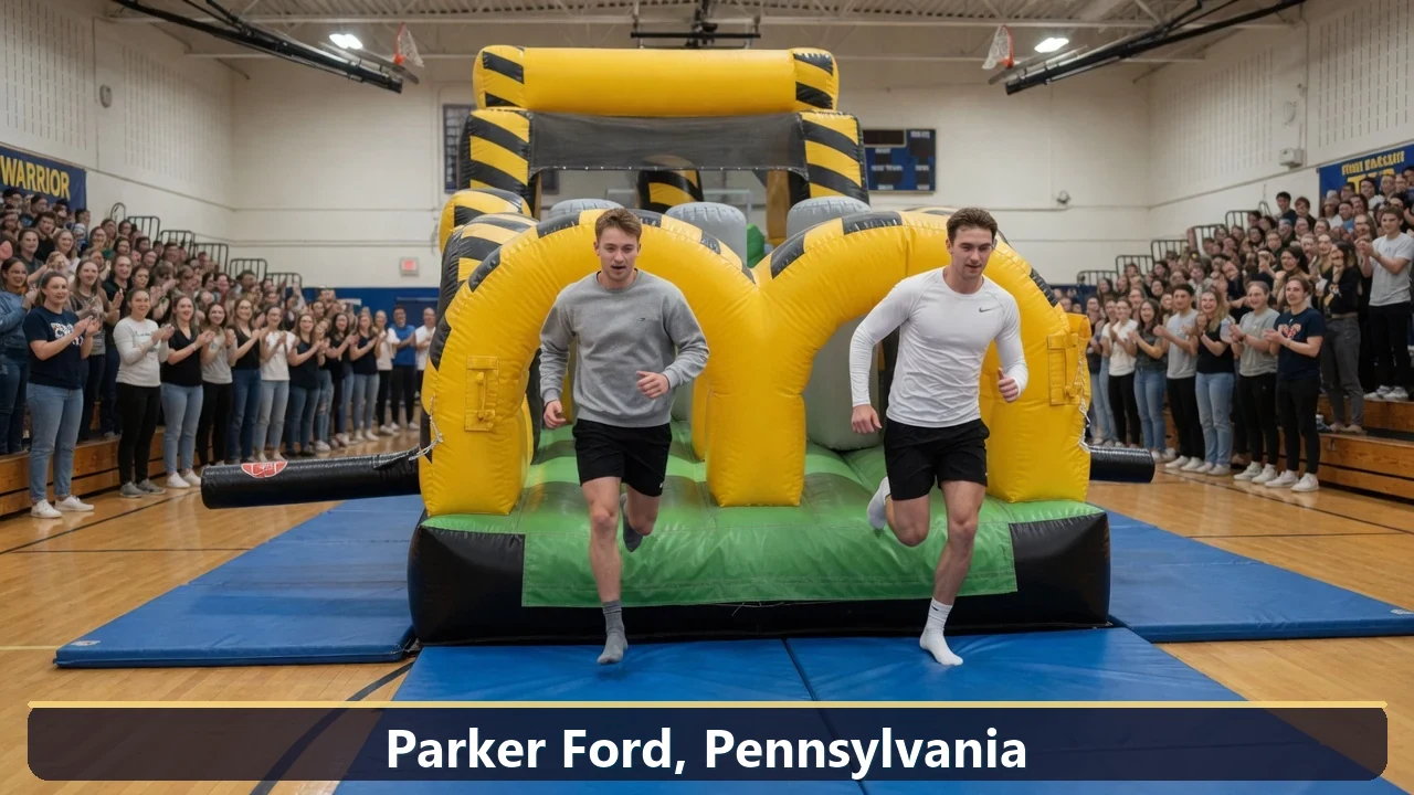 Inflatable obstacle course rental for events in Parker Ford, Pennsylvania
