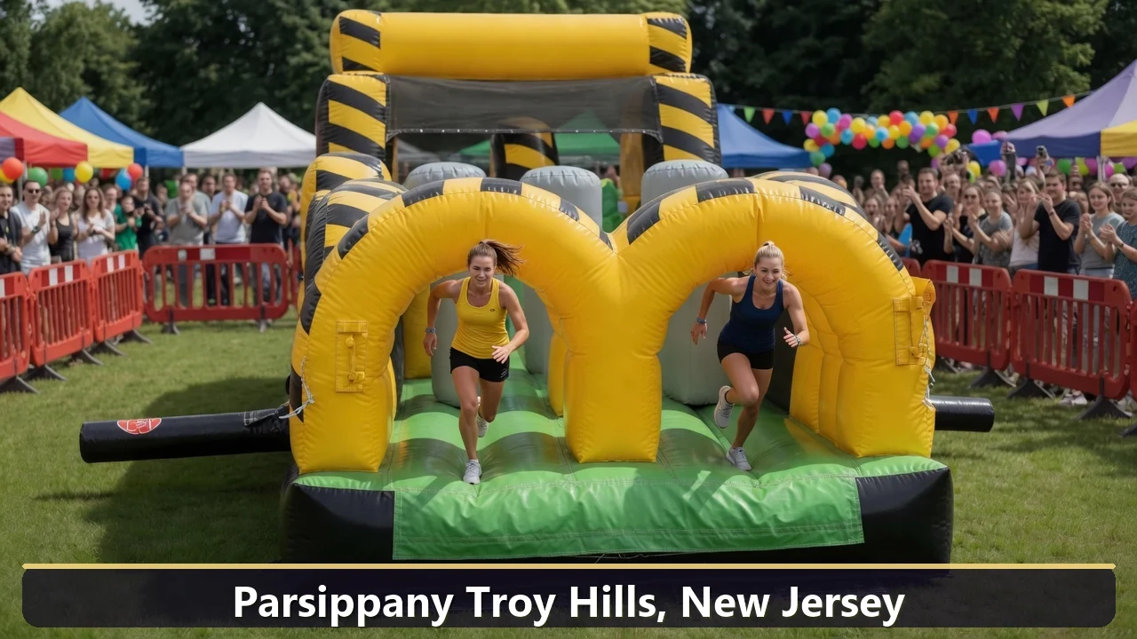 Inflatable obstacle course rental for events in Parsippany Troy Hills, New Jersey