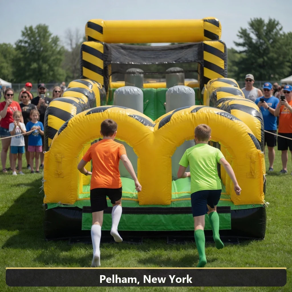 Inflatable obstacle course rental for events in Pelham, New York