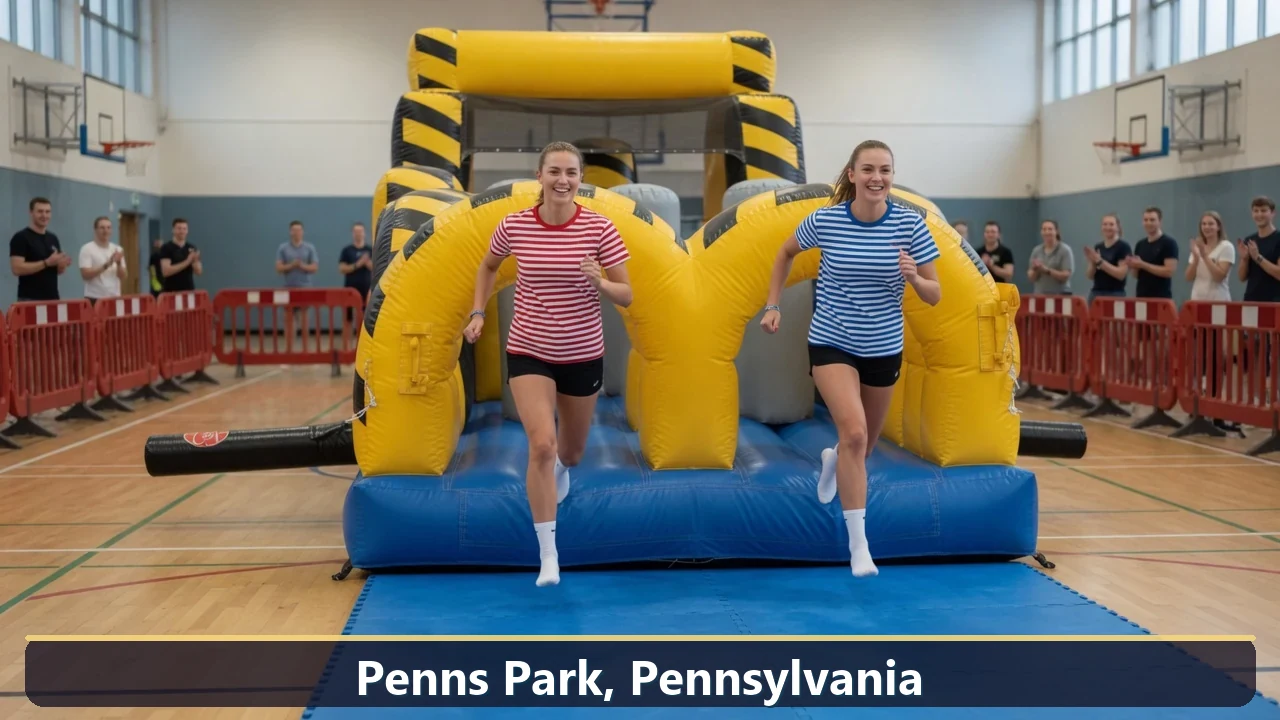 Inflatable obstacle course rental for events in Penns Park, Pennsylvania