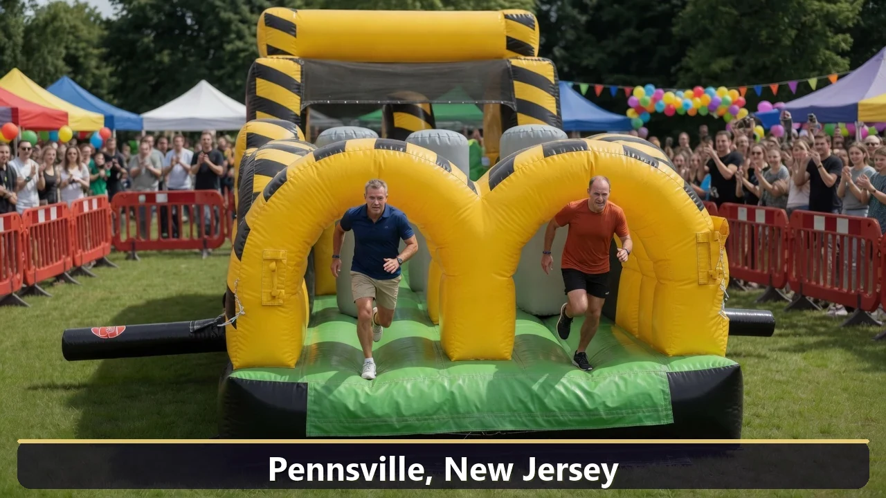 Inflatable obstacle course rental for events in Pennsville, New Jersey