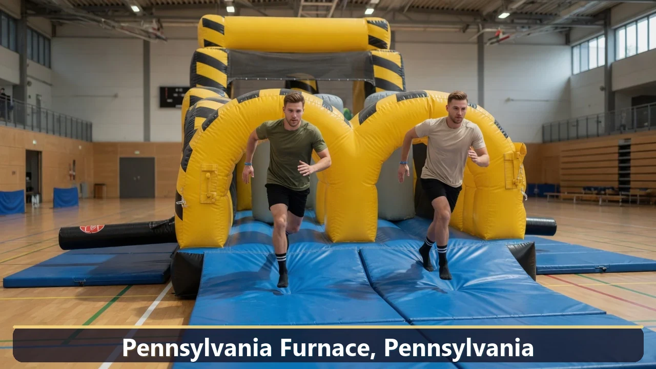 Inflatable obstacle course rental for events in Pennsylvania Furnace, Pennsylvania
