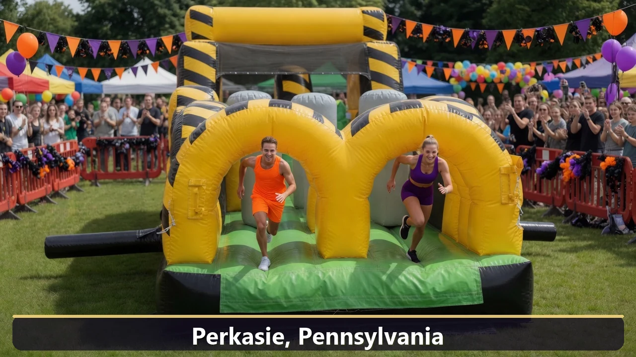 Inflatable obstacle course rental for events in Perkasie, Pennsylvania