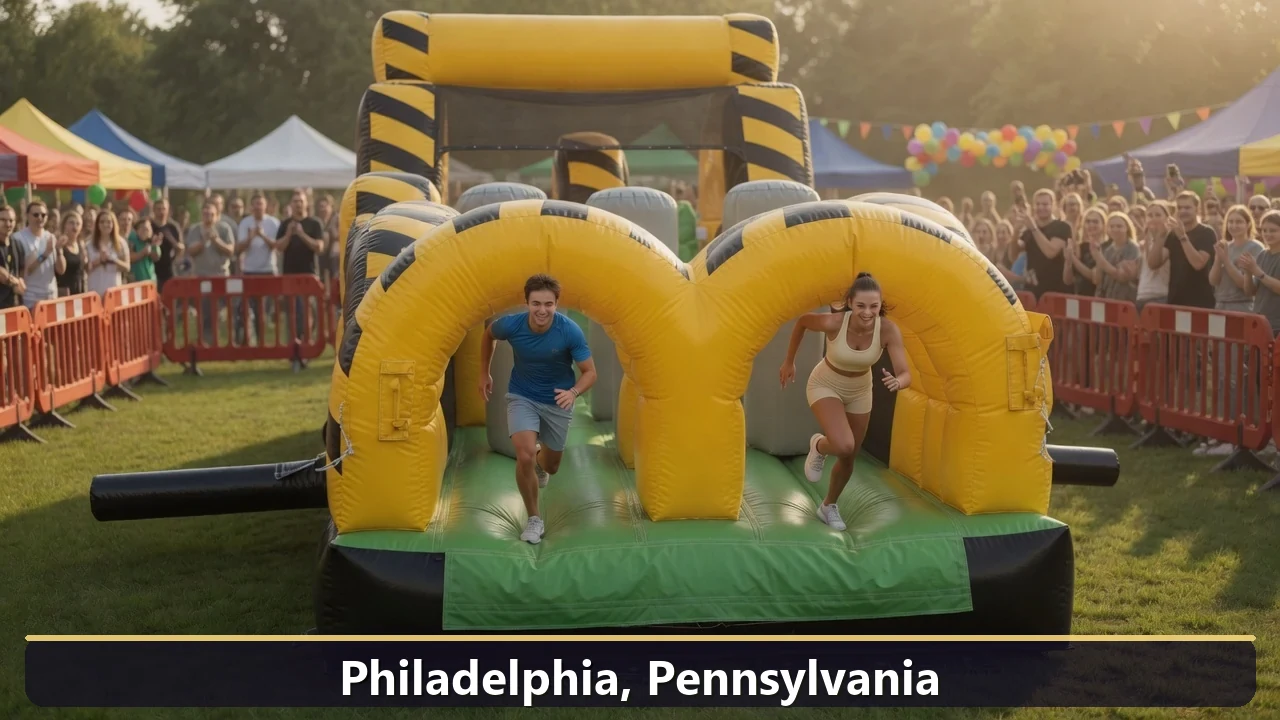 Inflatable obstacle course rental for events in Philadelphia, Pennsylvania