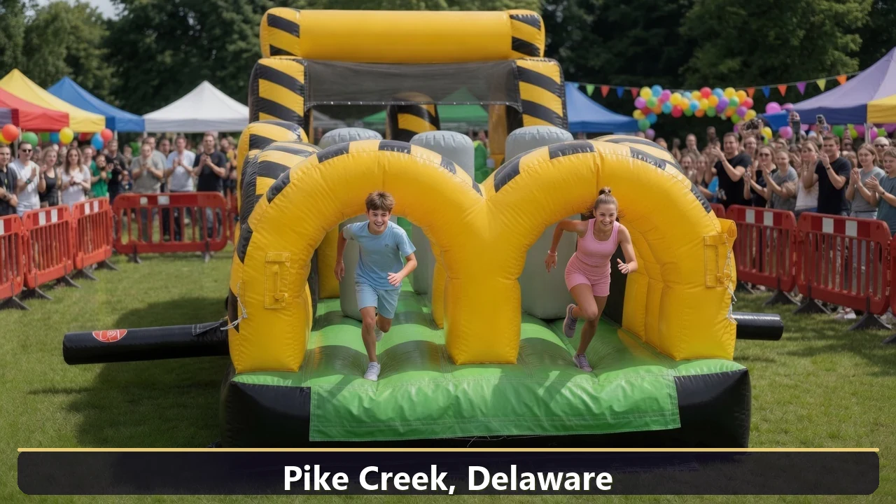 Inflatable obstacle course rental for events in Pike Creek, Delaware