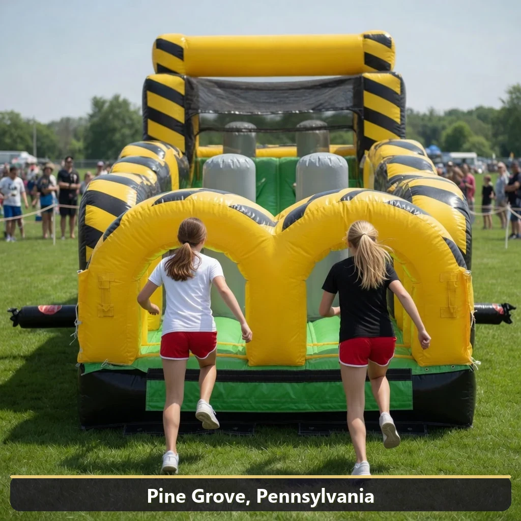 Inflatable obstacle course rental for events in Pine Grove, Pennsylvania