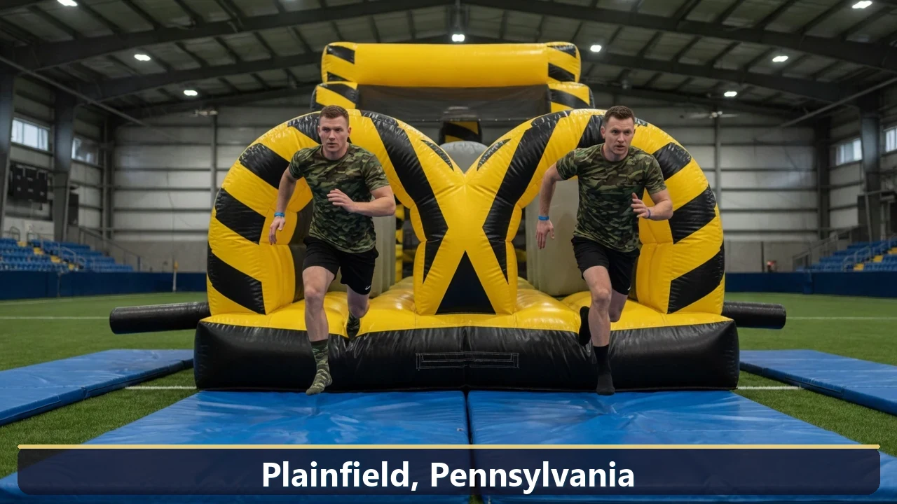 Inflatable obstacle course rental for events in Plainfield, Pennsylvania