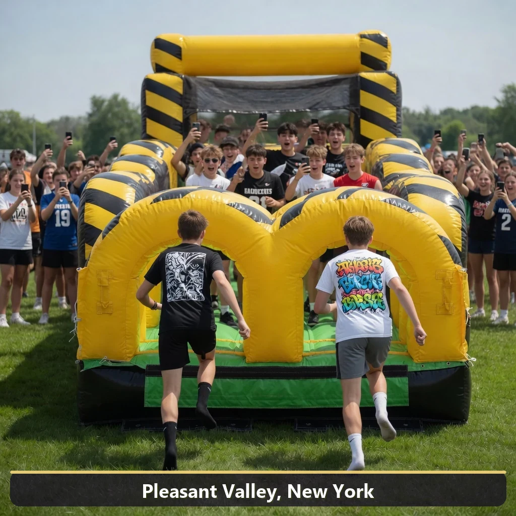 Inflatable obstacle course rental for events in Pleasant Valley, New York