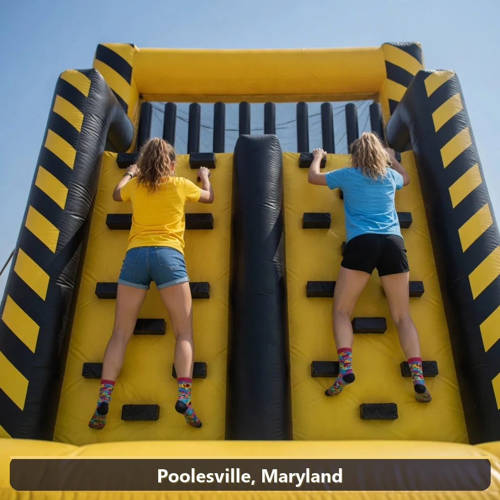 Inflatable obstacle course rental for events in Poolesville, Maryland
