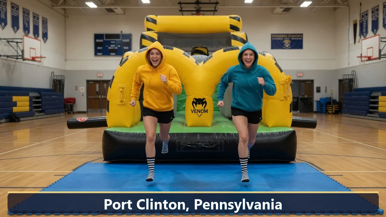 Inflatable obstacle course rental for events in Port Clinton, Pennsylvania