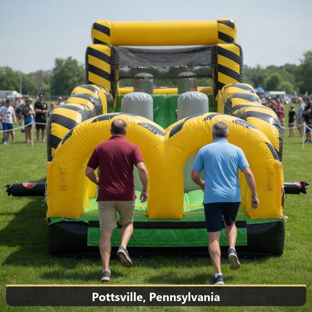 Inflatable obstacle course rental for events in Pottsville, Pennsylvania
