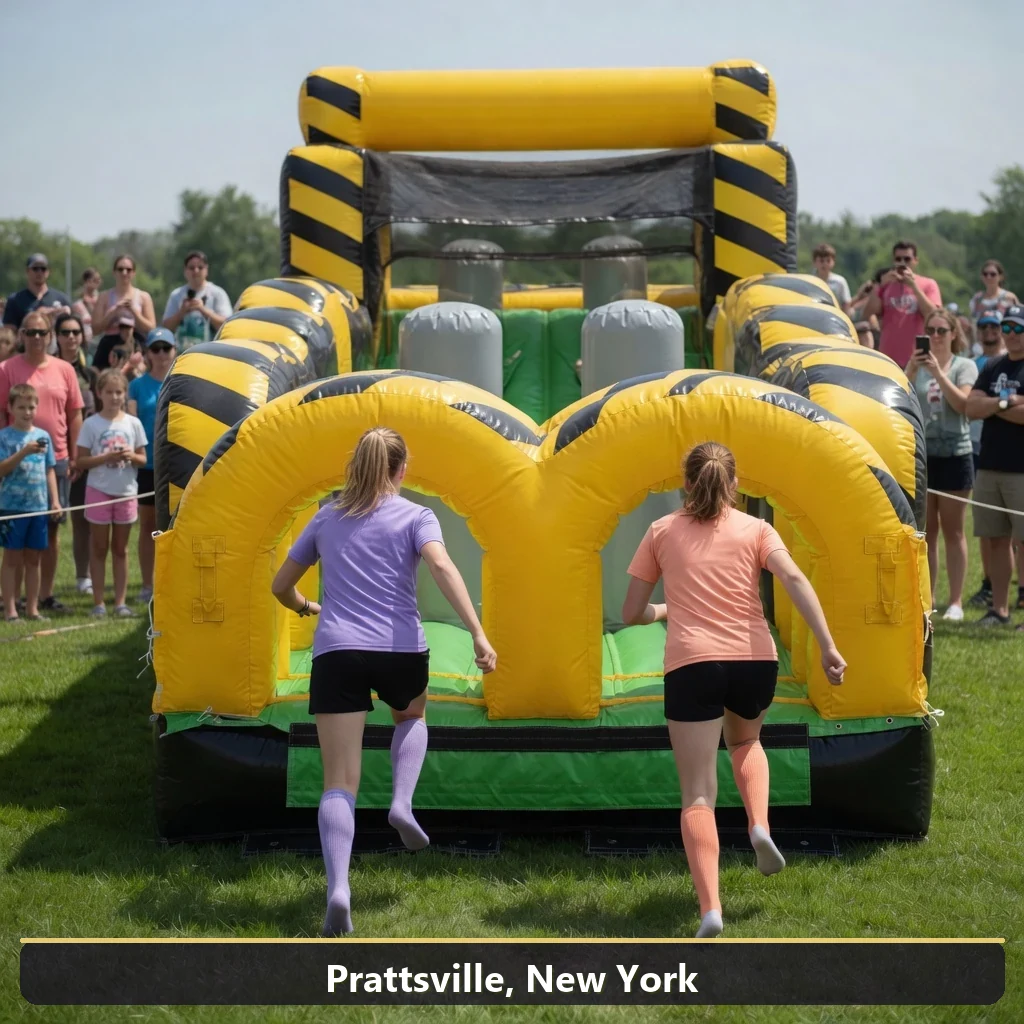 Inflatable obstacle course rental for events in Prattsville, New York