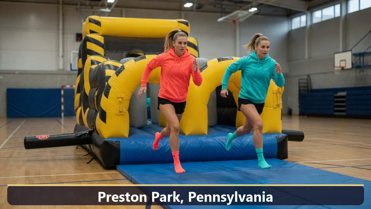Inflatable obstacle course rental for events in Preston Park, Pennsylvania