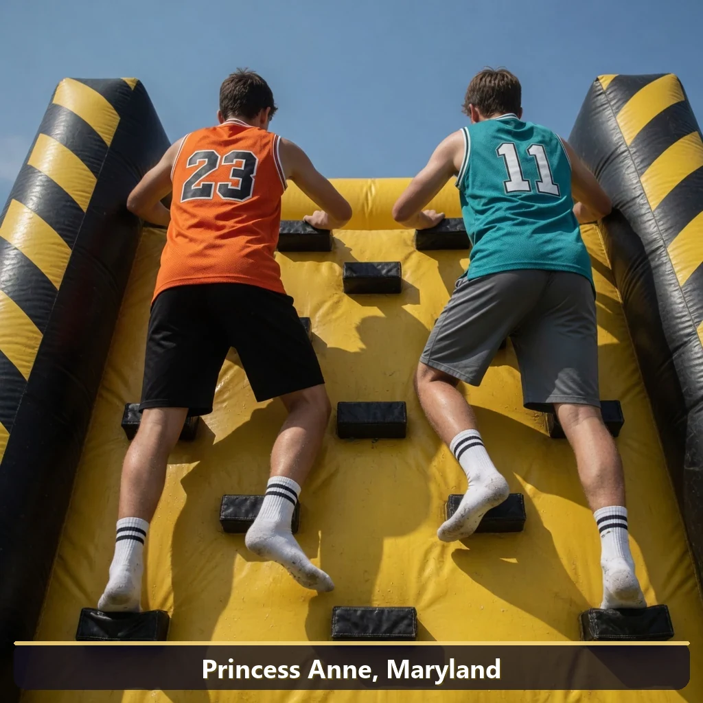 Inflatable obstacle course rental for events in Princess Anne, Maryland