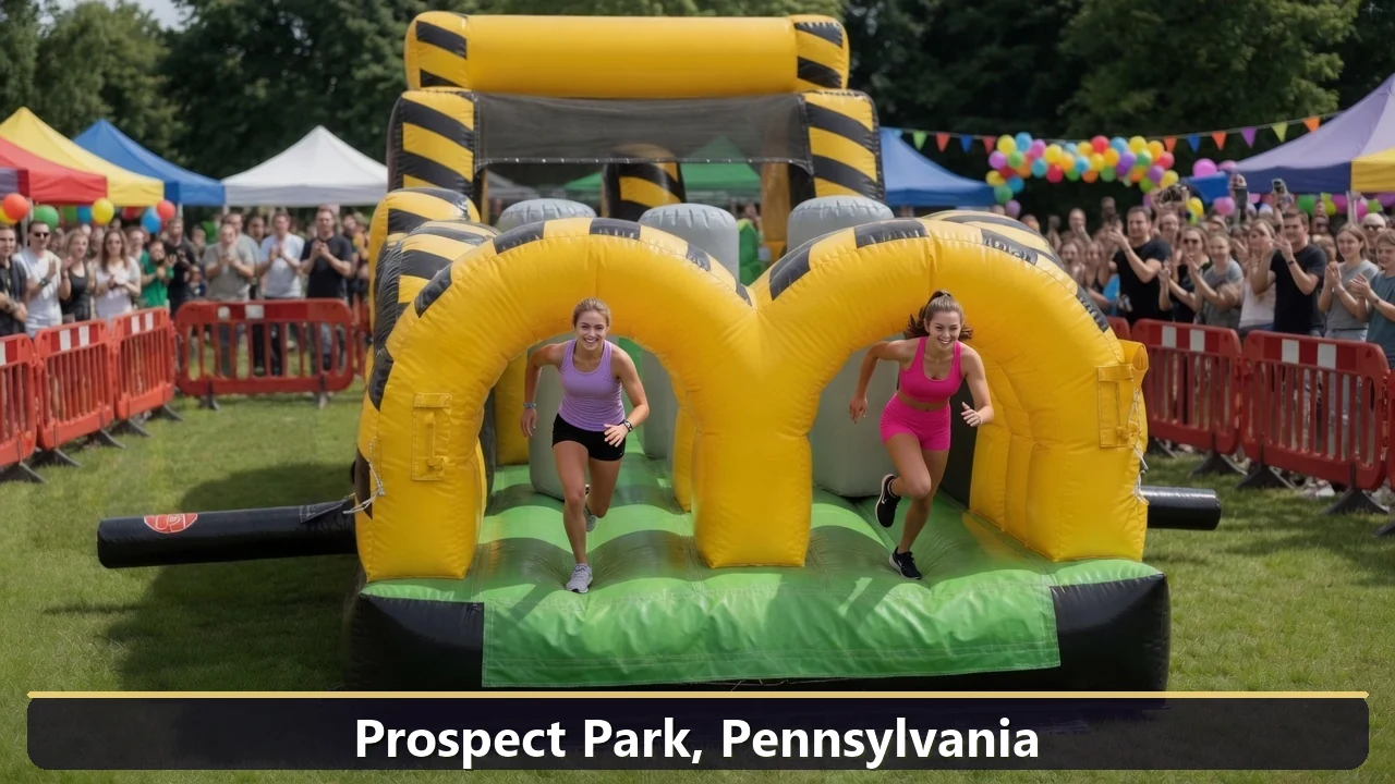 Inflatable obstacle course rental for events in Prospect Park, Pennsylvania