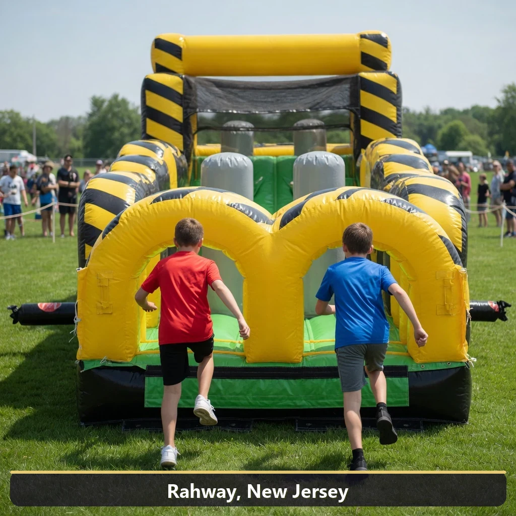 Inflatable obstacle course rental for events in Rahway, New Jersey