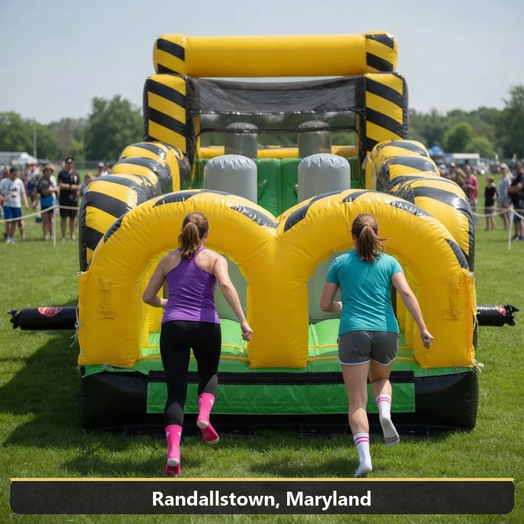 Inflatable obstacle course rental for events in Randallstown, Maryland
