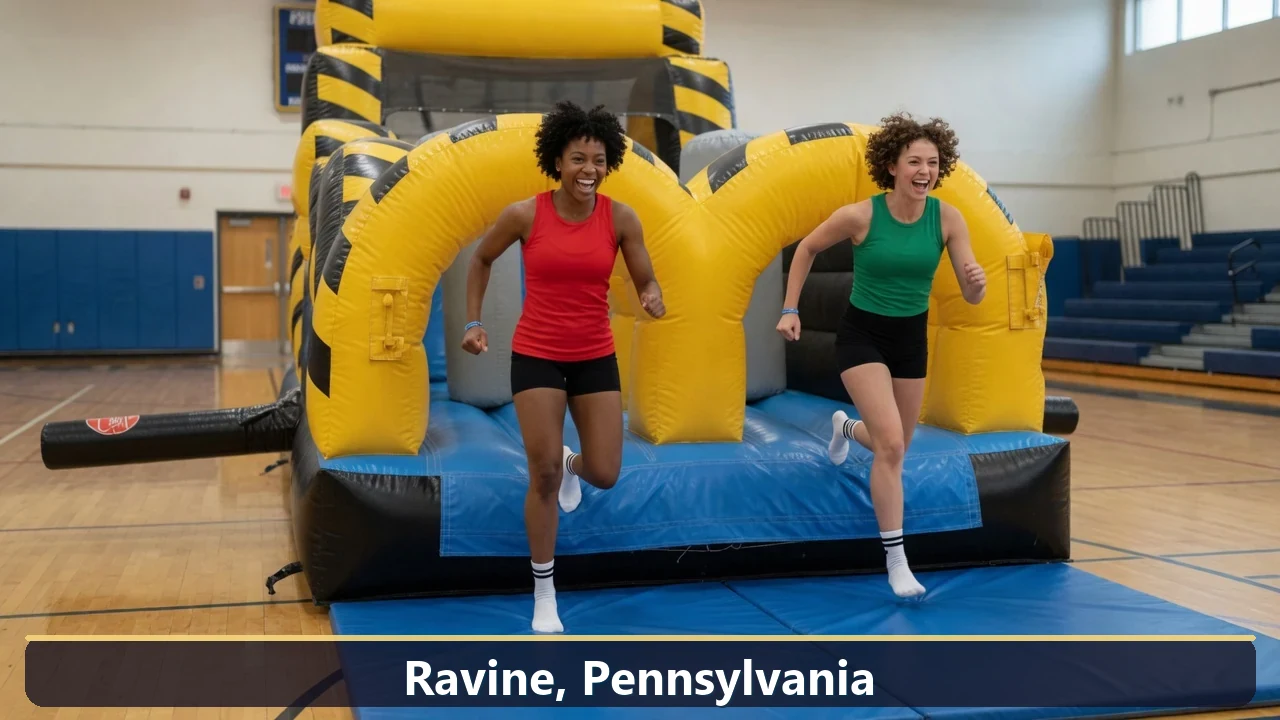Inflatable obstacle course rental for events in Ravine, Pennsylvania