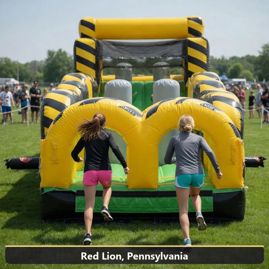 Inflatable obstacle course rental for events in Red Lion, Pennsylvania
