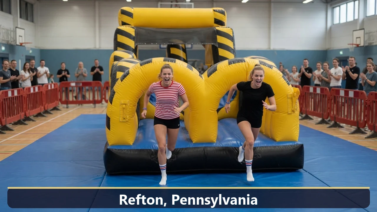 Inflatable obstacle course rental for events in Refton, Pennsylvania