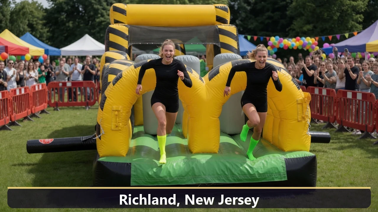 Inflatable obstacle course rental for events in Richland, New Jersey