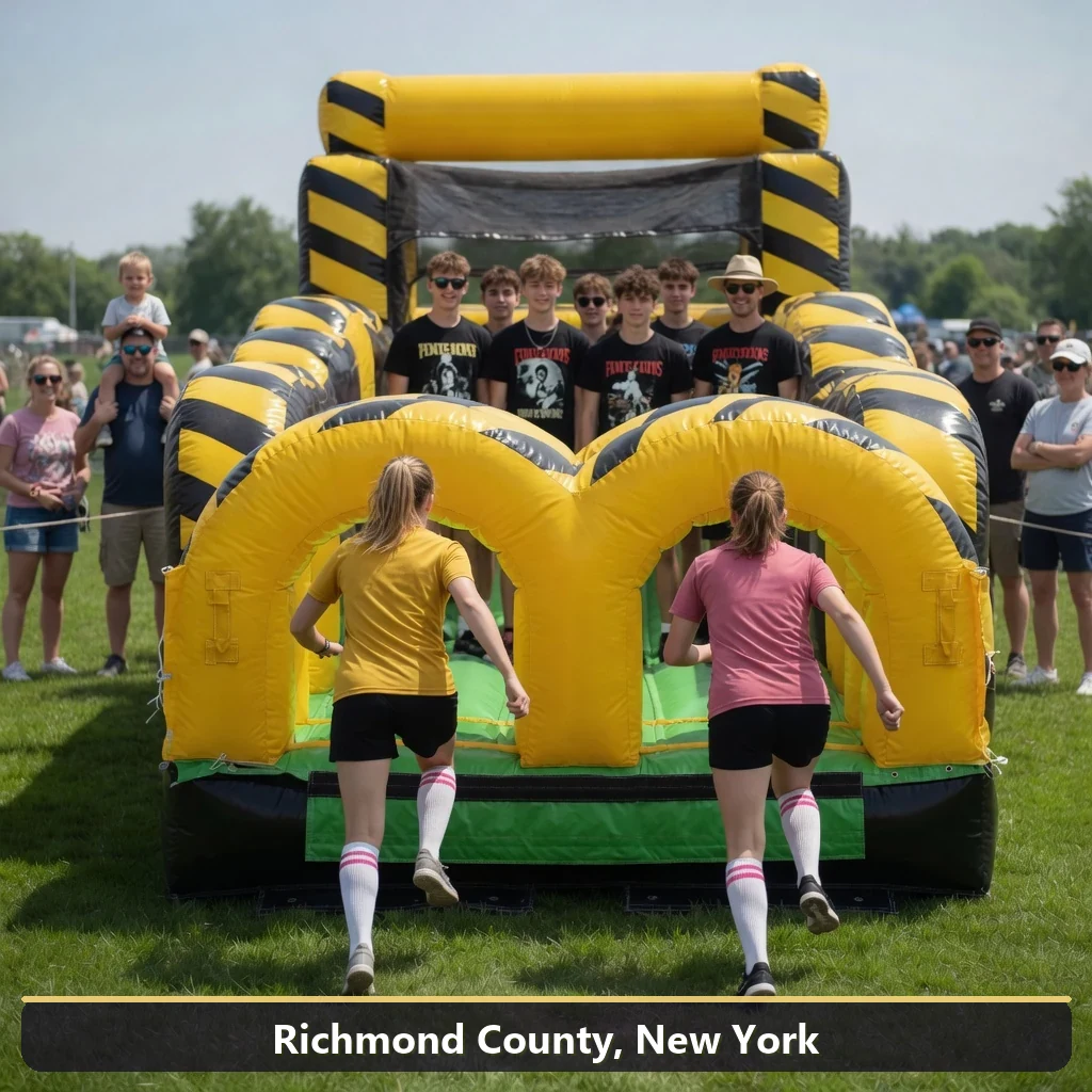 Inflatable obstacle course rental for events in Richmond County, New York