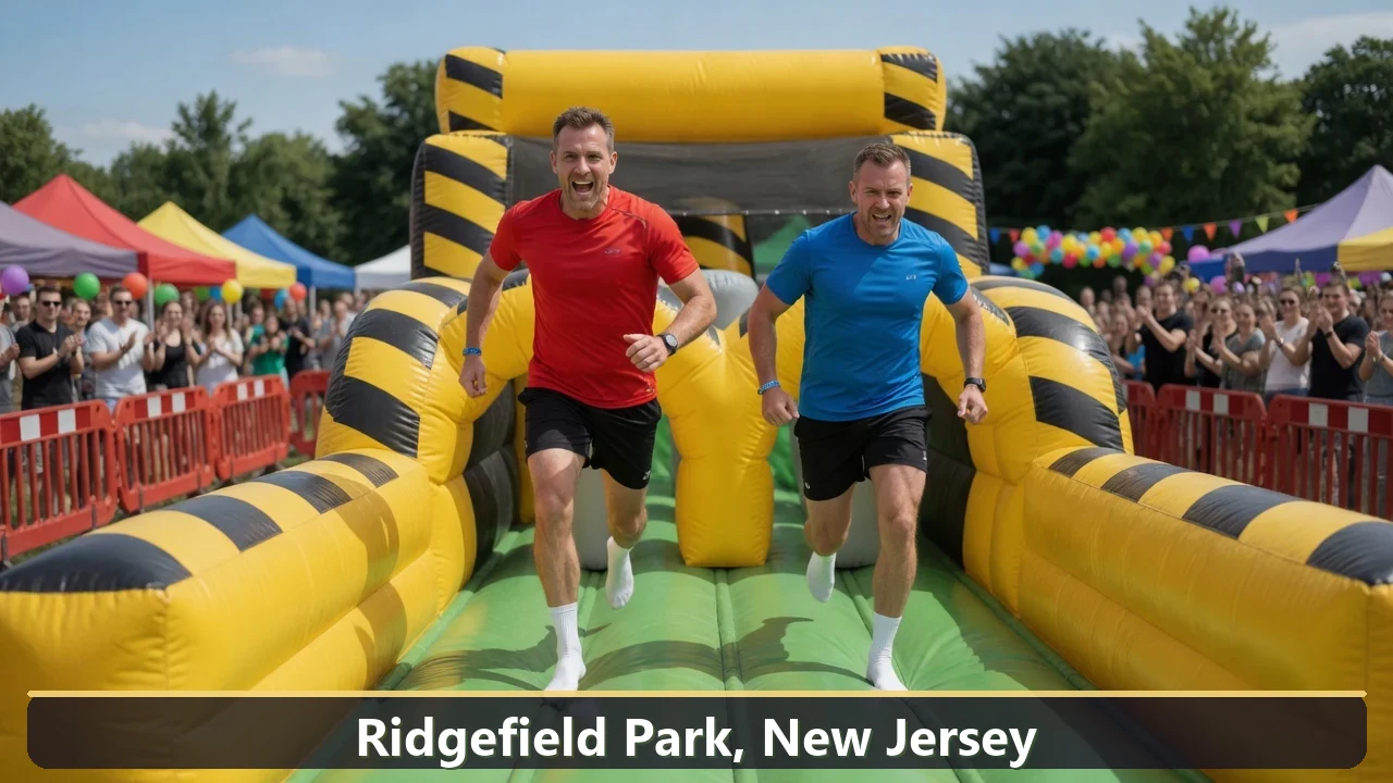 Inflatable obstacle course rental for events in Ridgefield Park, New Jersey