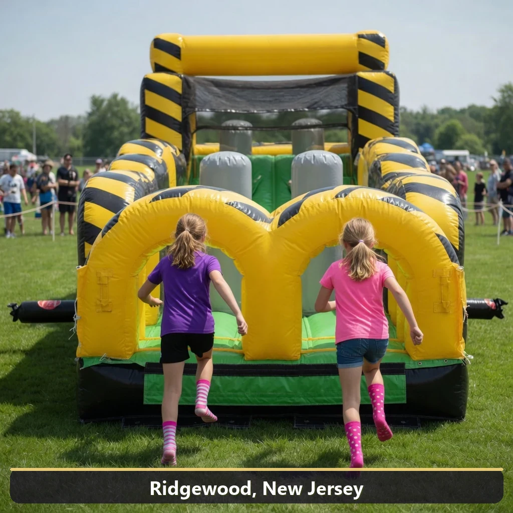 Inflatable obstacle course rental for events in Ridgewood, New Jersey