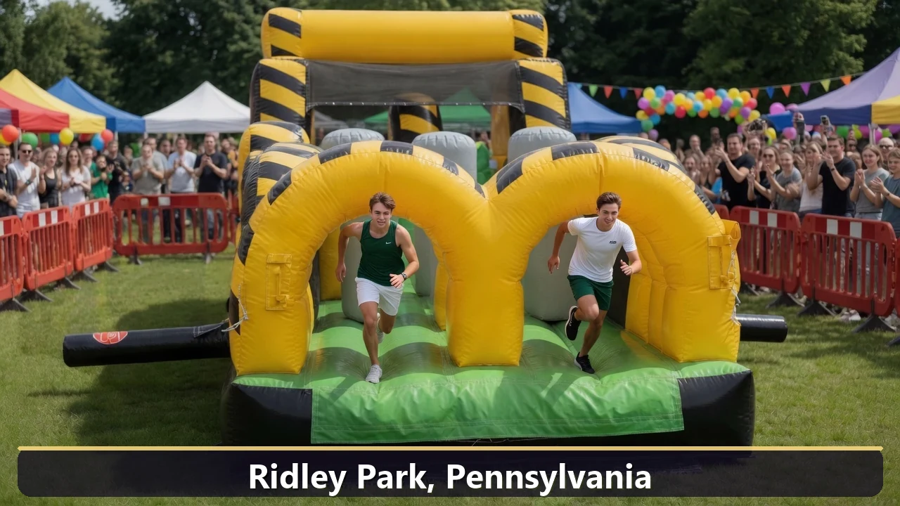 Inflatable obstacle course rental for events in Ridley Park, Pennsylvania