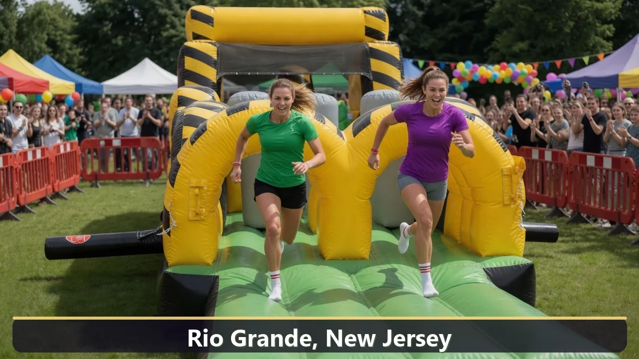 Inflatable obstacle course rental for events in Rio Grande, New Jersey