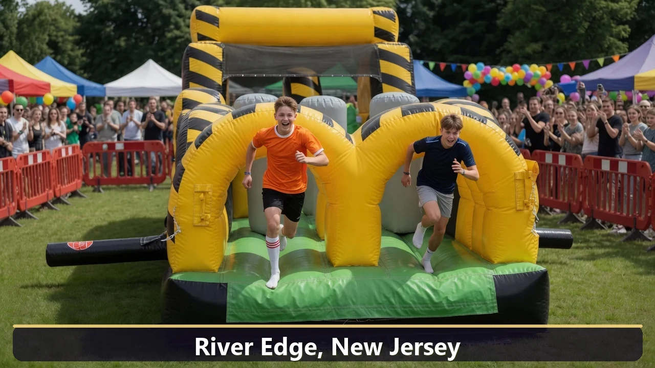 Inflatable obstacle course rental for events in River Edge, New Jersey