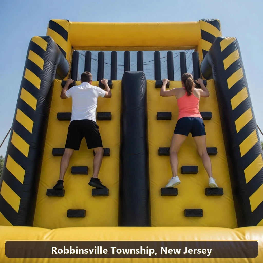 Inflatable obstacle course rental for events in Robbinsville Township, New Jersey