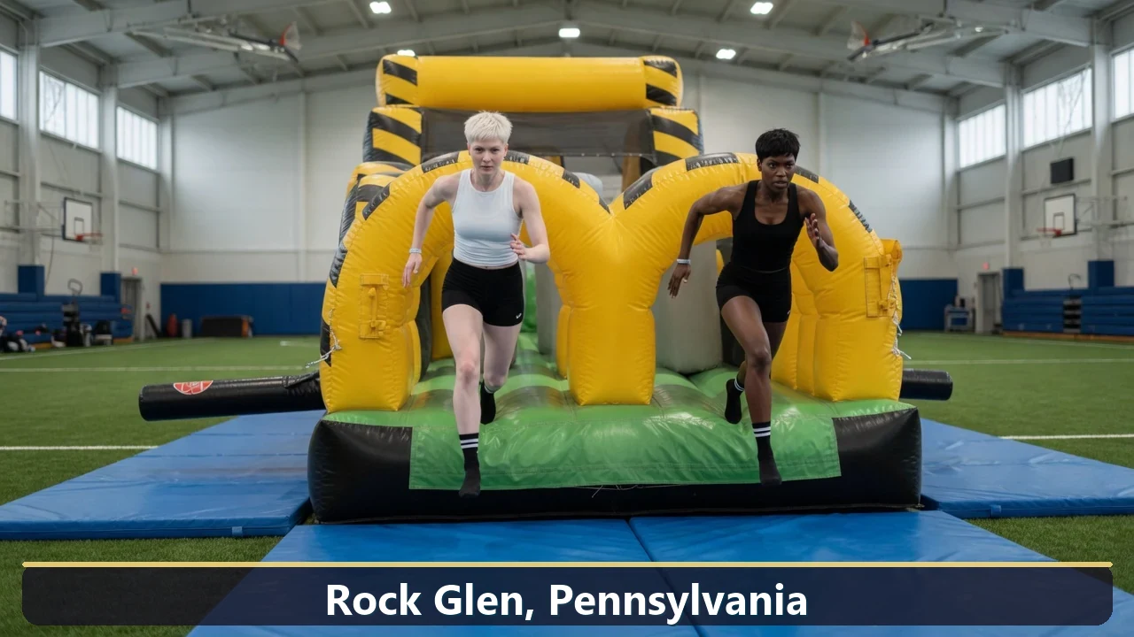 Inflatable obstacle course rental for events in Rock Glen, Pennsylvania