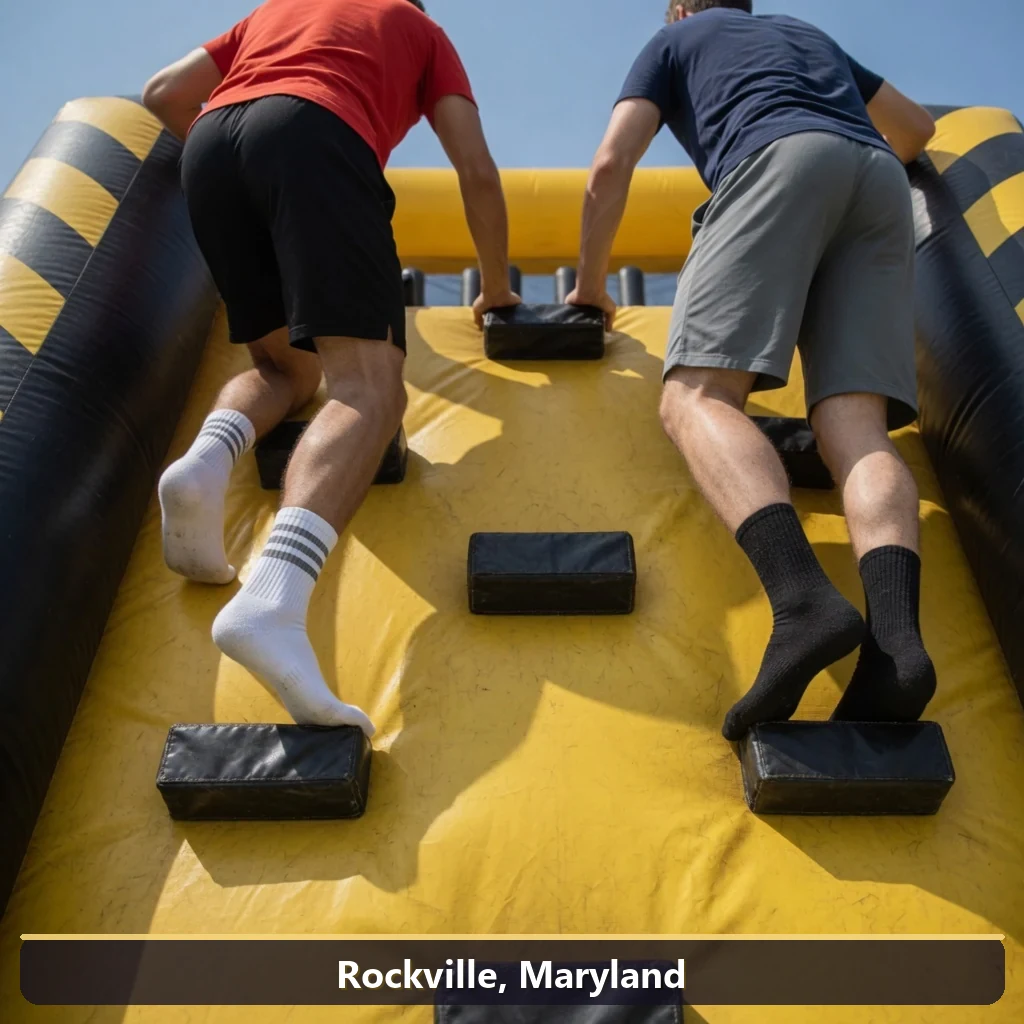 Inflatable obstacle course rental for events in Rockville, Maryland