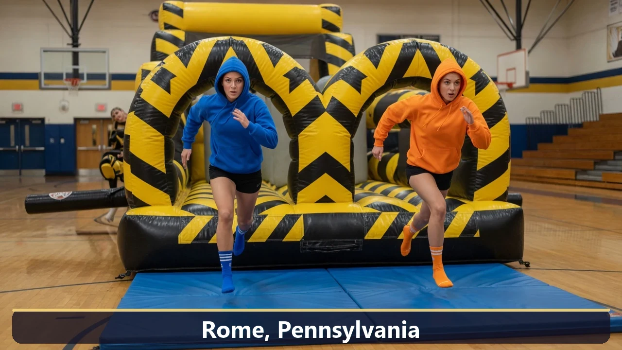 Inflatable obstacle course rental for events in Rome, Pennsylvania
