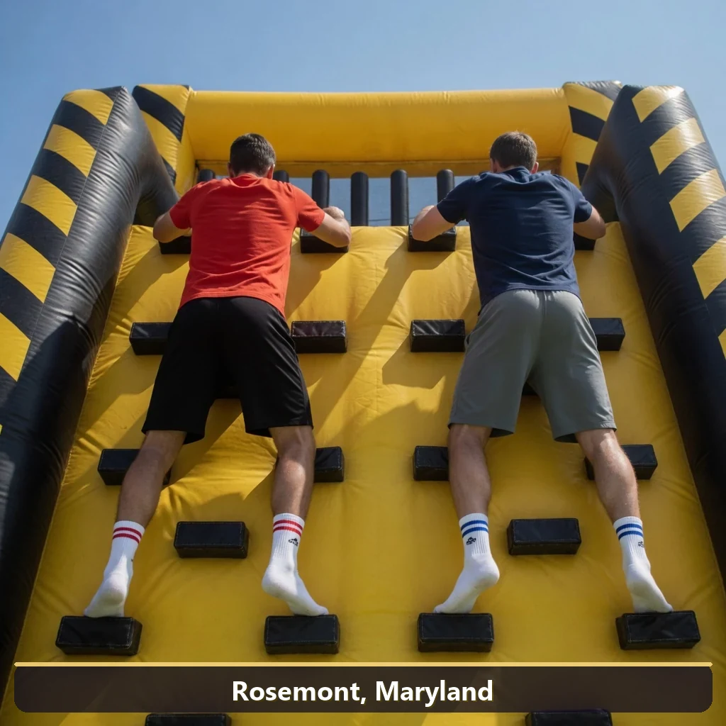 Inflatable obstacle course rental for events in Rosemont, Maryland