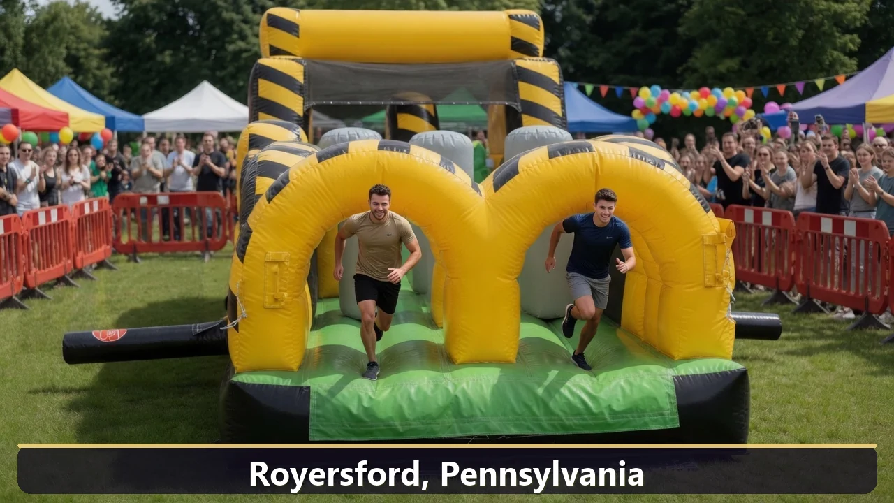 Inflatable obstacle course rental for events in Royersford, Pennsylvania