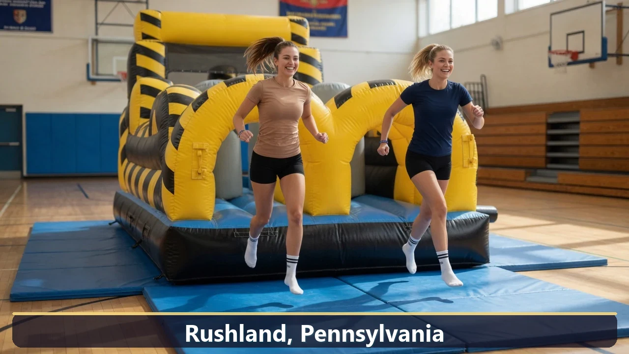 Inflatable obstacle course rental for events in Rushland, Pennsylvania