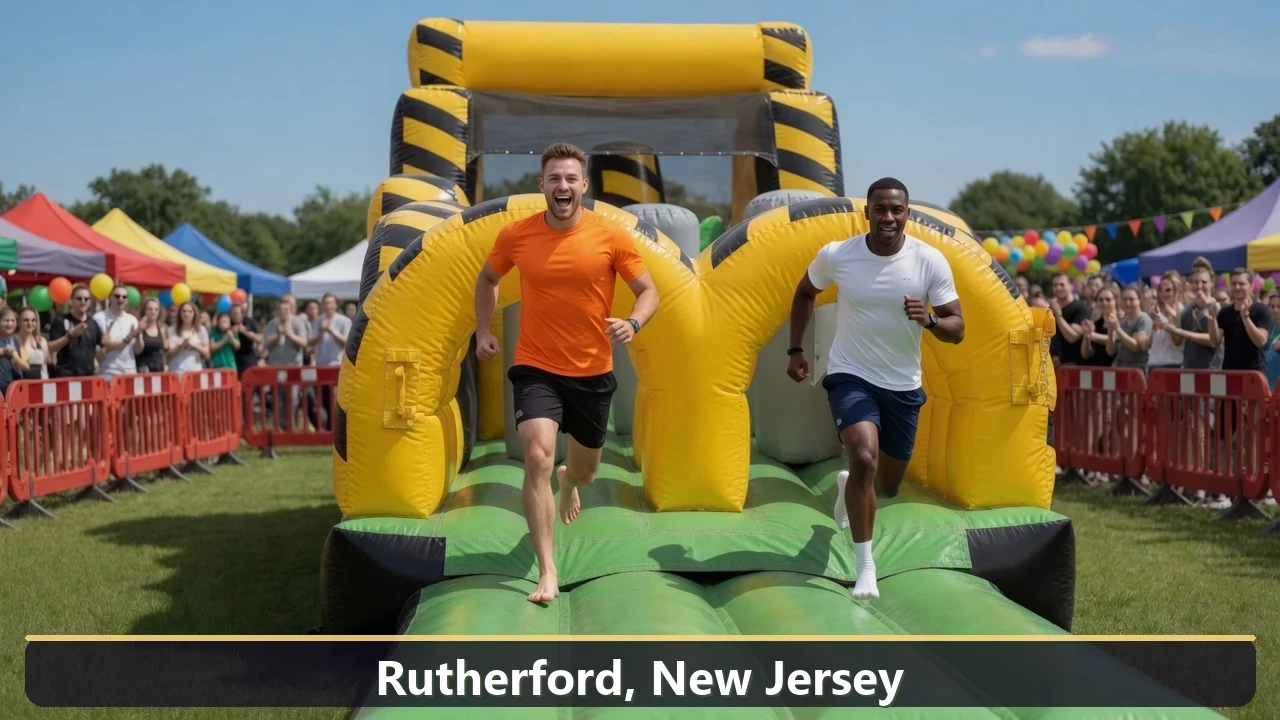 Inflatable obstacle course rental for events in Rutherford, New Jersey