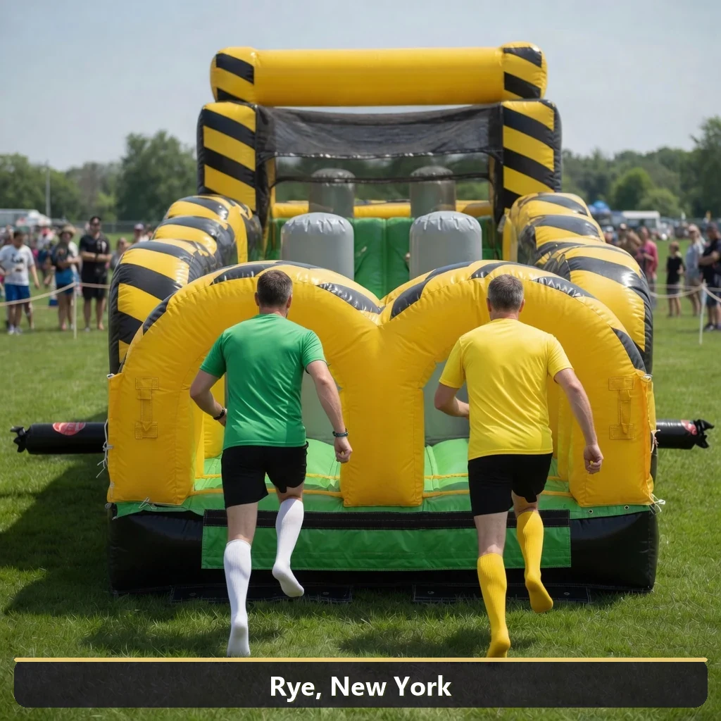 Inflatable obstacle course rental for events in Rye, New York